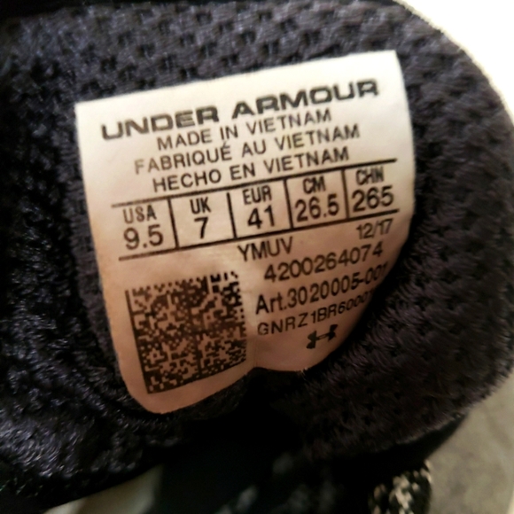 Under Armour Women's Trainers Grey black Size 9 - Picture 5 of 6